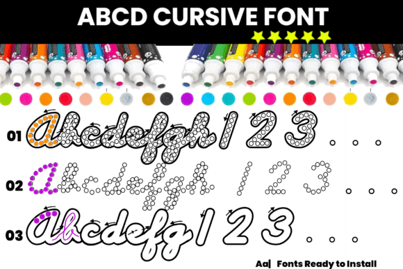 Download Abcd Cursive Dot Marker - Abc Collection
