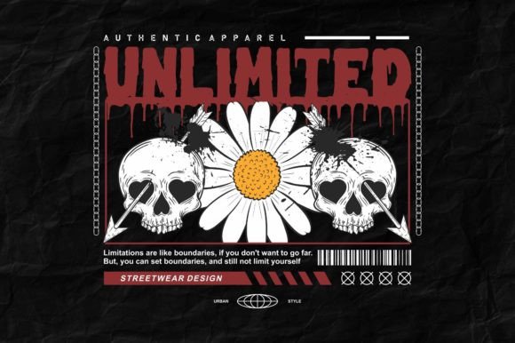 Download Skull Daisy Flower Urban T Shirt Design - Urban Collection