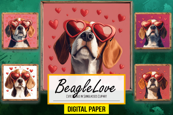 Download Cute Beagle in Sunglasses Clipart Pieces - Art pieces Collection