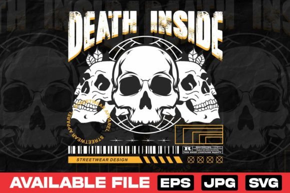 Download Triple Head Skull Urban T Shirt Design - Premium Bundle
